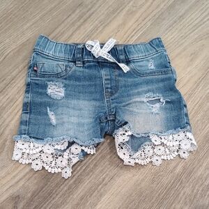 Denim Shorts with Lace Trim Size 4